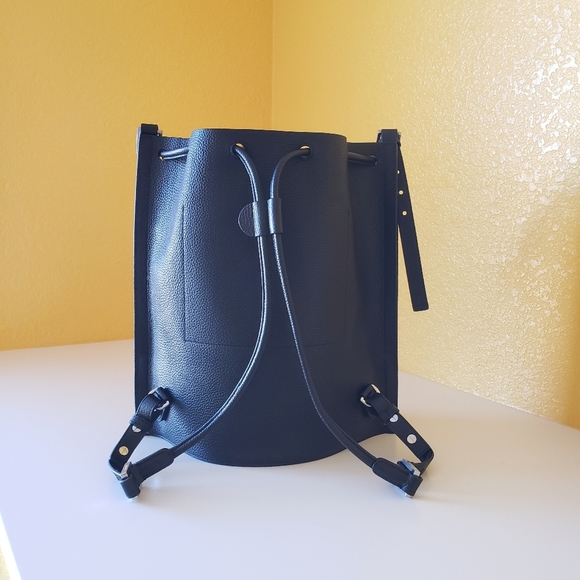 ALLSAINTS Alpha Pebble Leather Convertible Backpack/ Shoulder Bag Purse Black main image 5